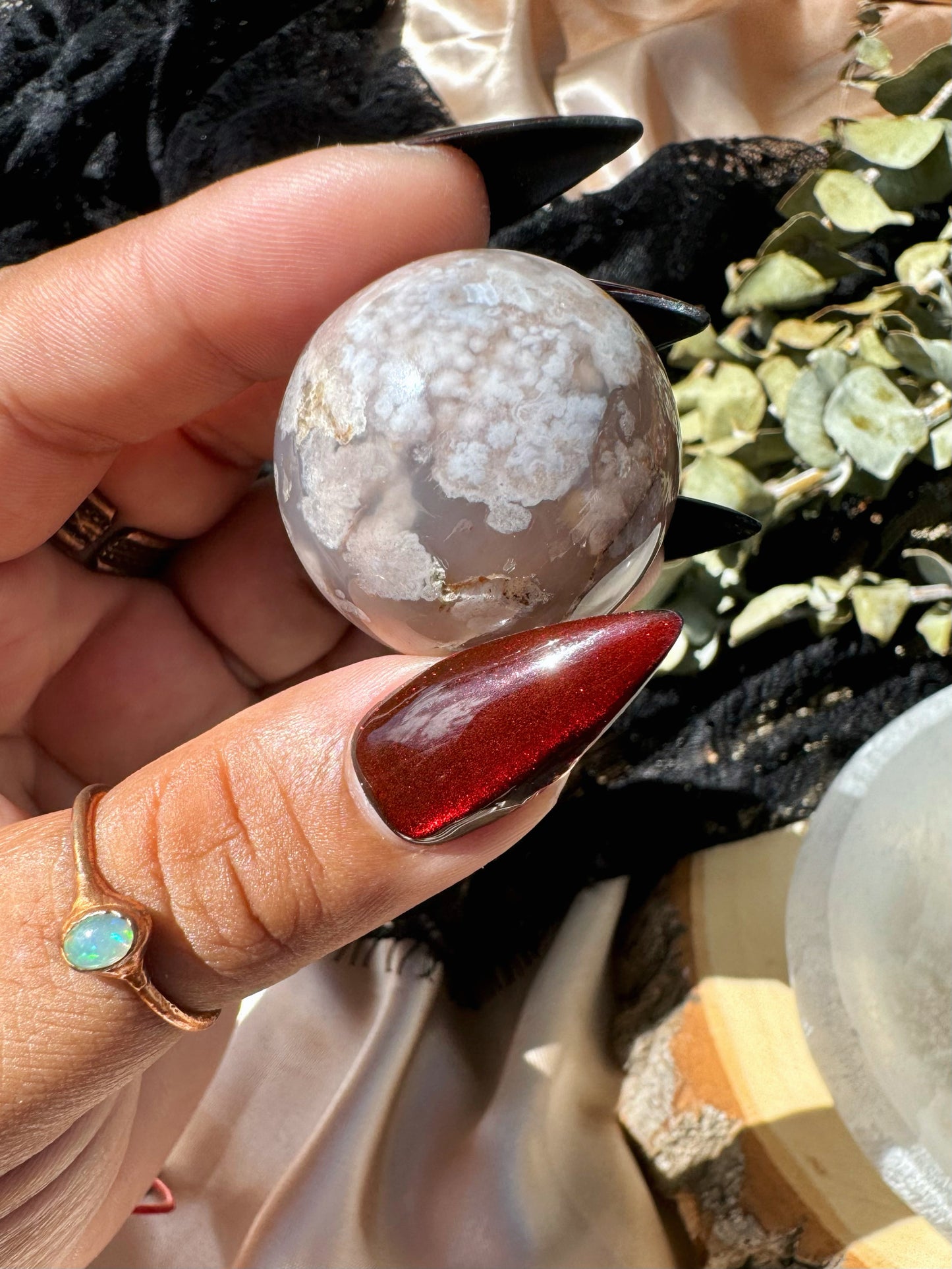 Black Flower Agate Spheres ✿YOU CHOOSE✿