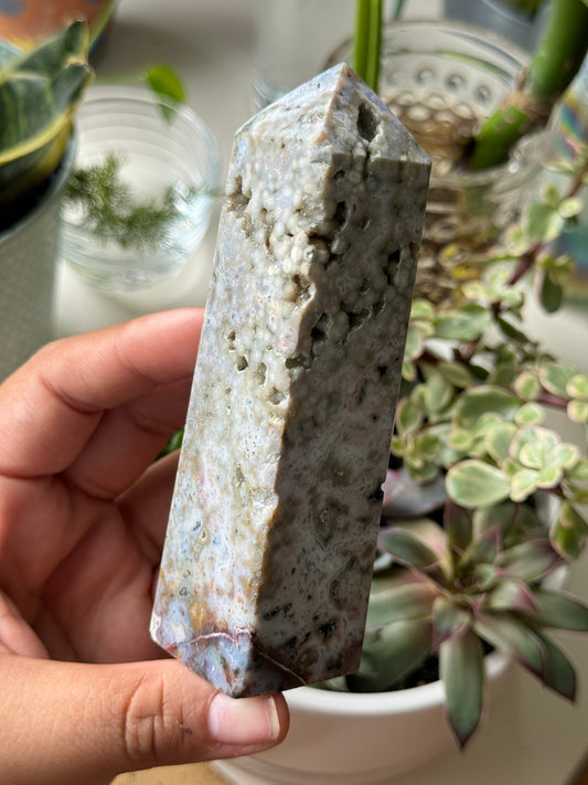 Ocean Jasper Tower w/ Green Druzy