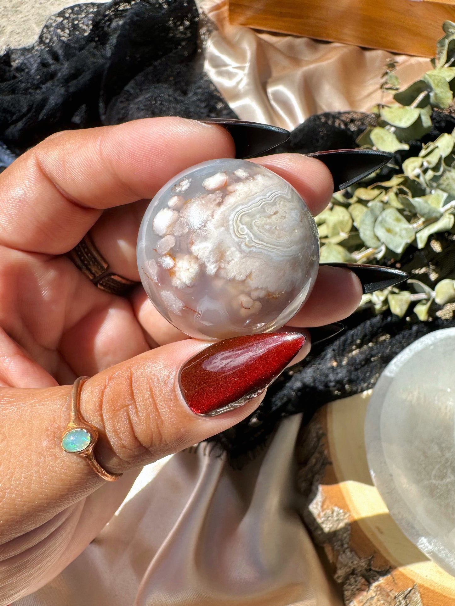 Black Flower Agate Spheres ✿YOU CHOOSE✿