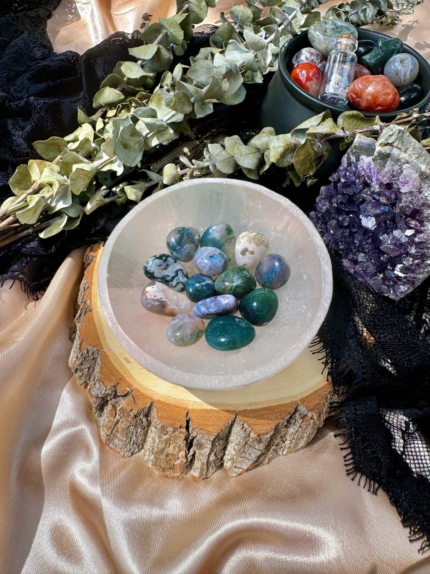 Moss Agate Tumbles ~ Small, Medium & Large