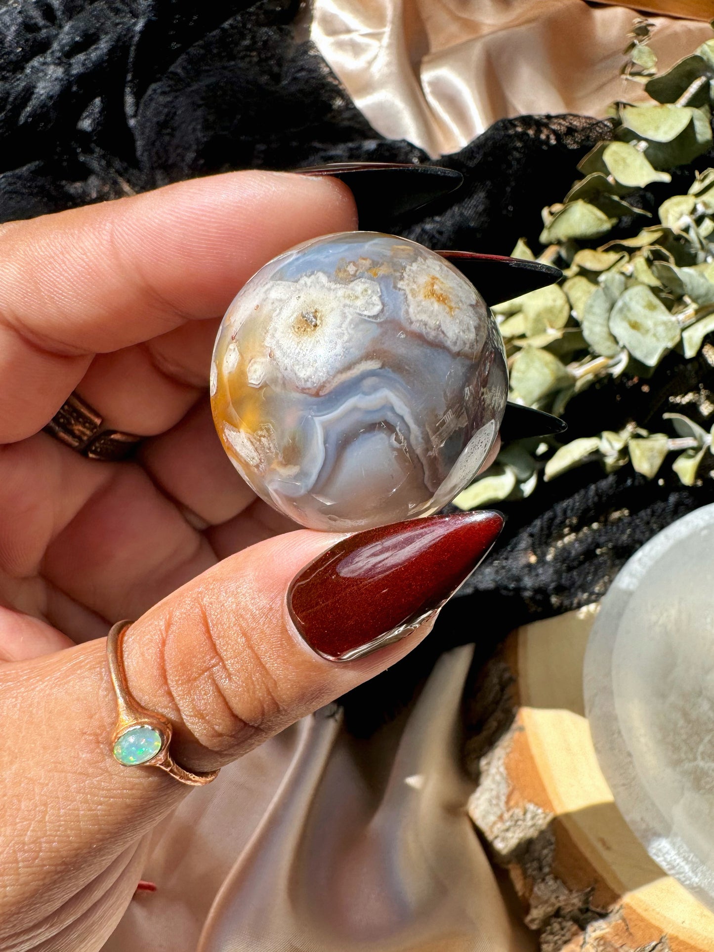 Black Flower Agate Spheres ✿YOU CHOOSE✿