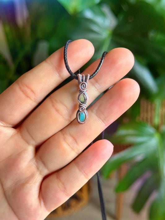 moldavite & labradorite