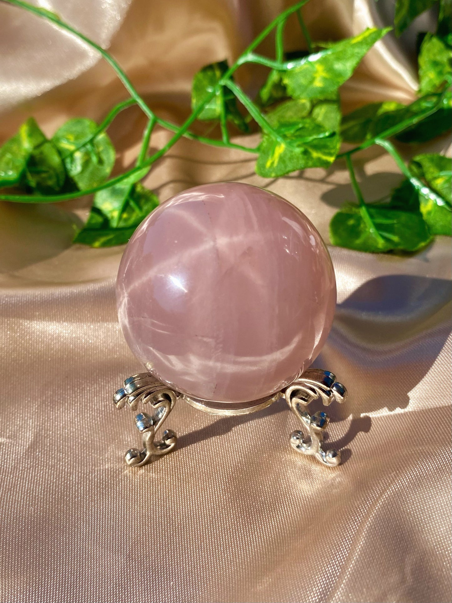 HQ Rose Quartz Sphere with Asterisms