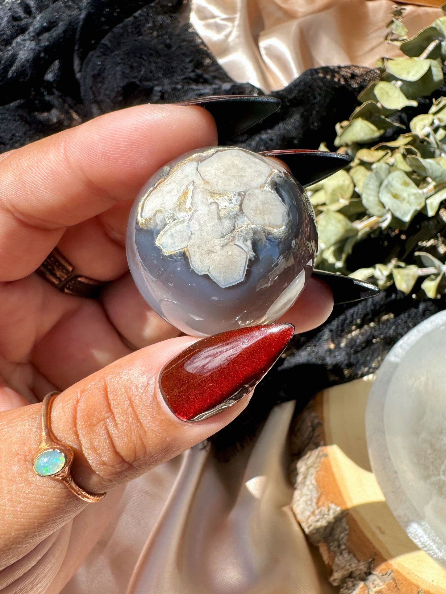 Black Flower Agate Spheres ✿YOU CHOOSE✿