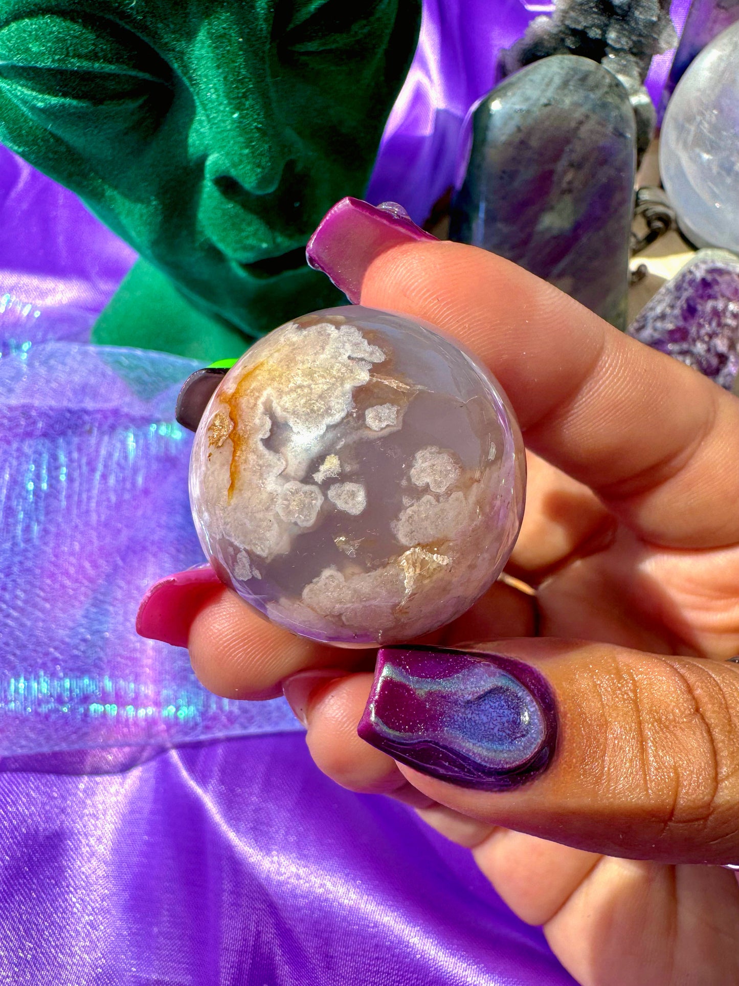 Black Flower Agate Spheres *YOU CHOOSE*
