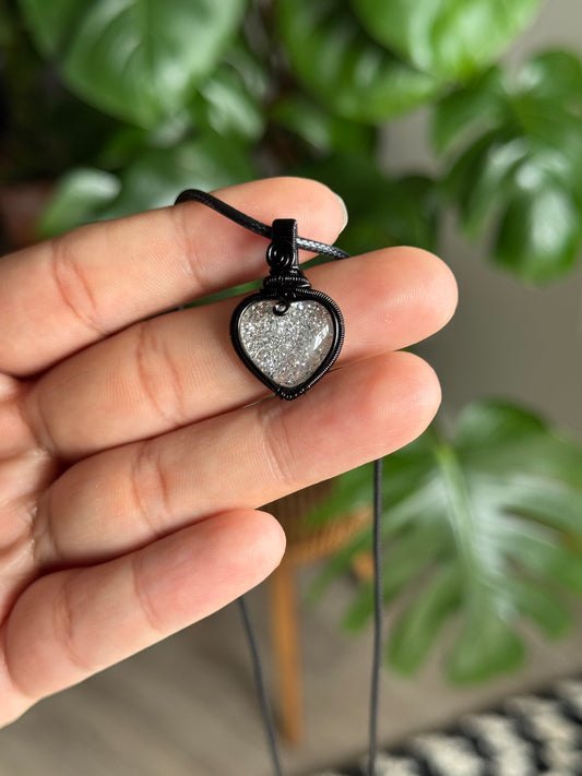 sparkly silver heart