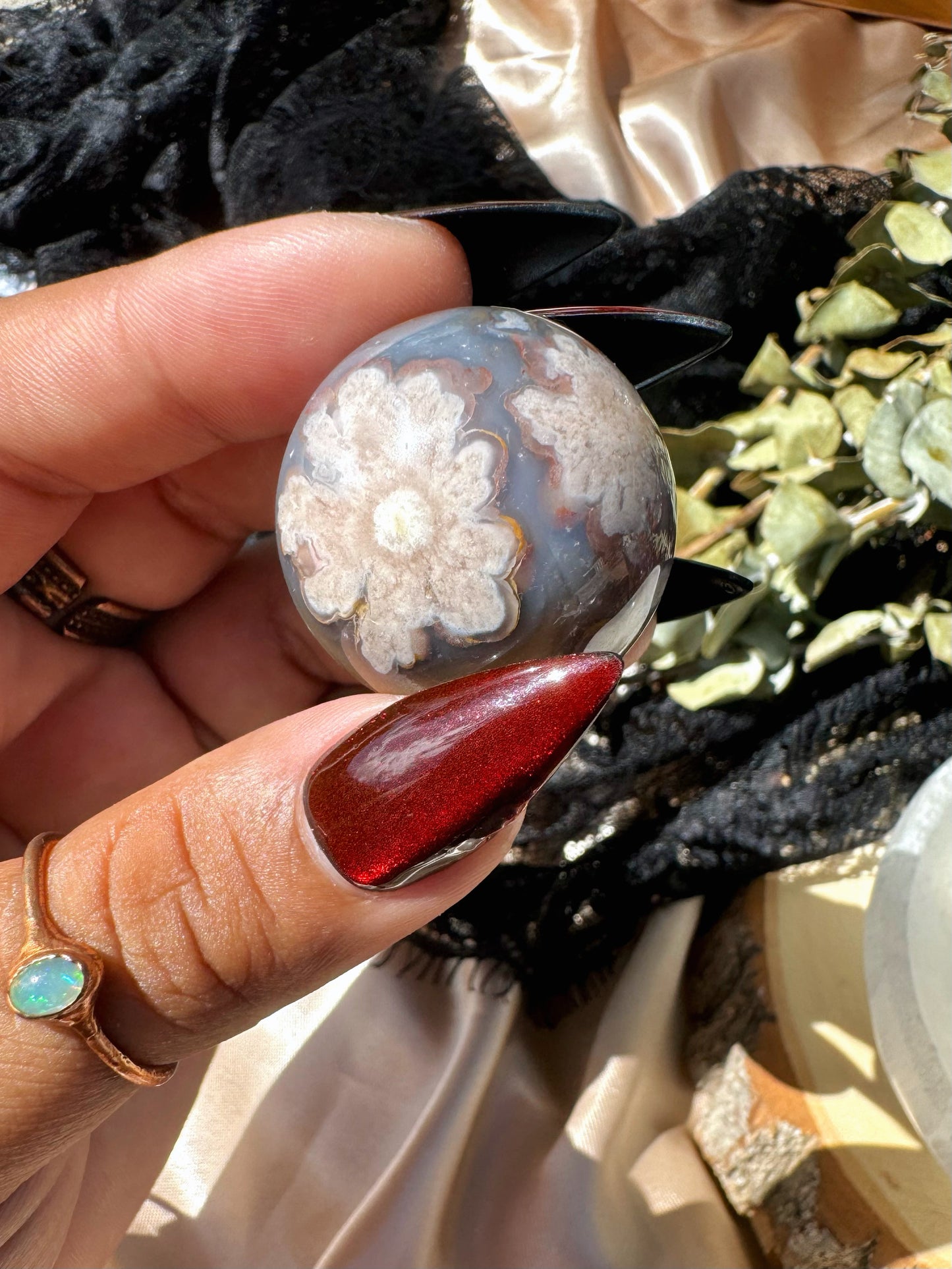 Black Flower Agate Spheres ✿YOU CHOOSE✿