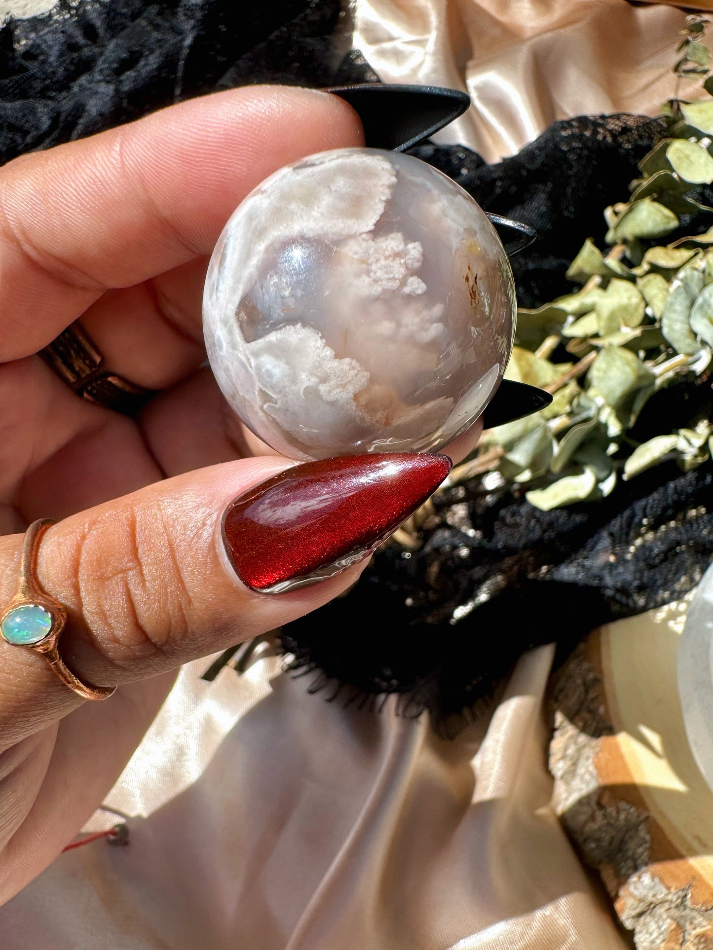 Black Flower Agate Spheres ✿YOU CHOOSE✿
