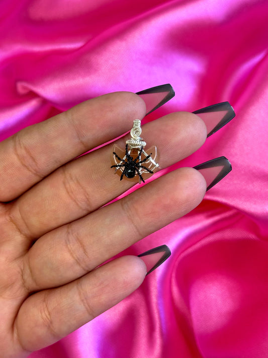 moon & spider ~ peach moonstone w/ sunstone