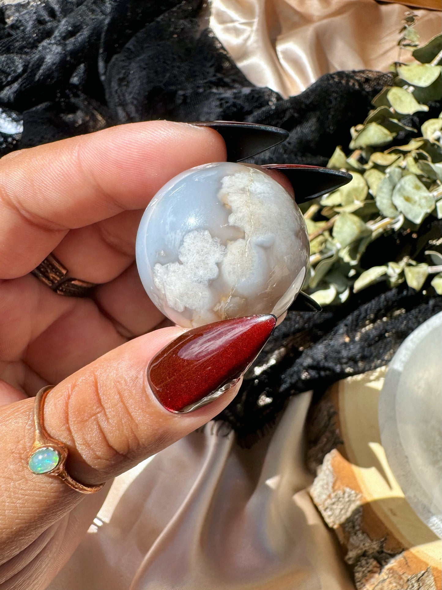 Black Flower Agate Spheres ✿YOU CHOOSE✿