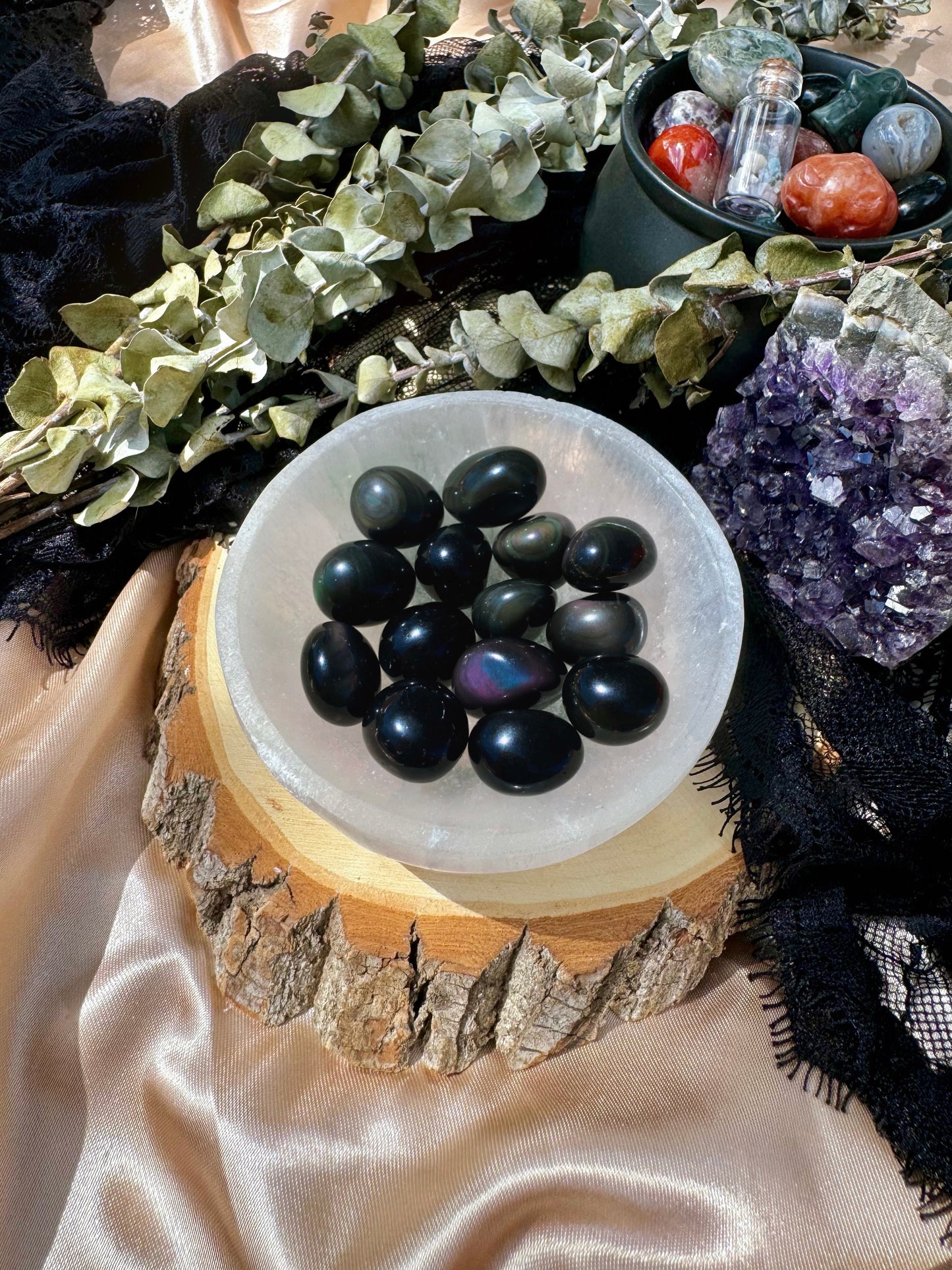 Rainbow Obsidian Tumbles