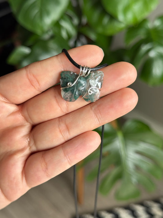 moss agate butterfly
