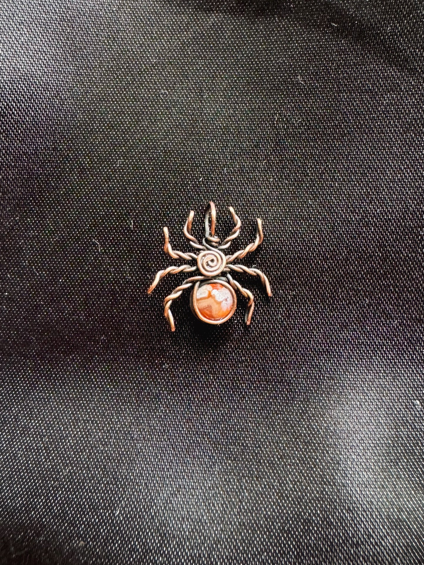 flower agate & carnelian spider