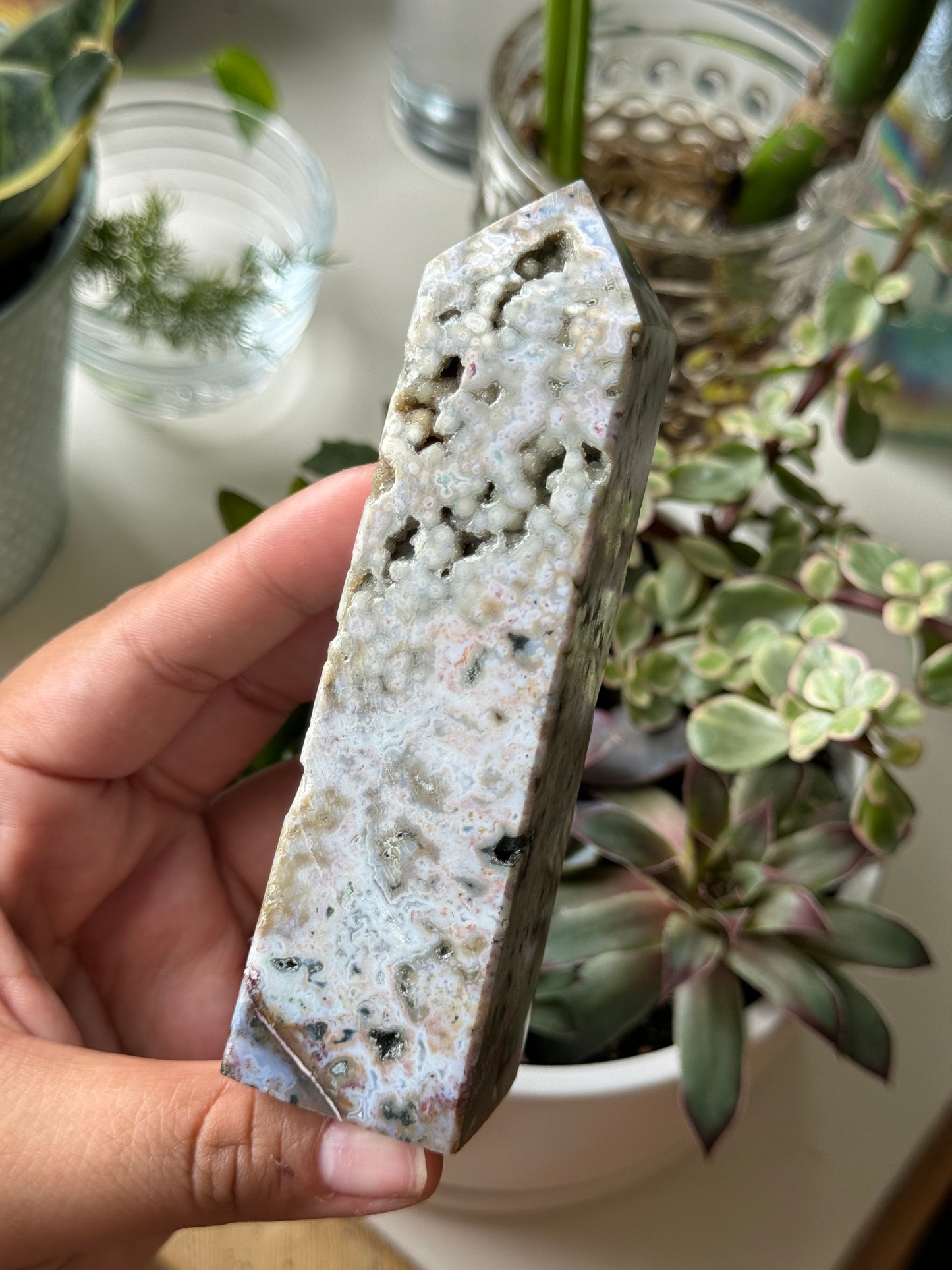 Ocean Jasper Tower w/ Green Druzy