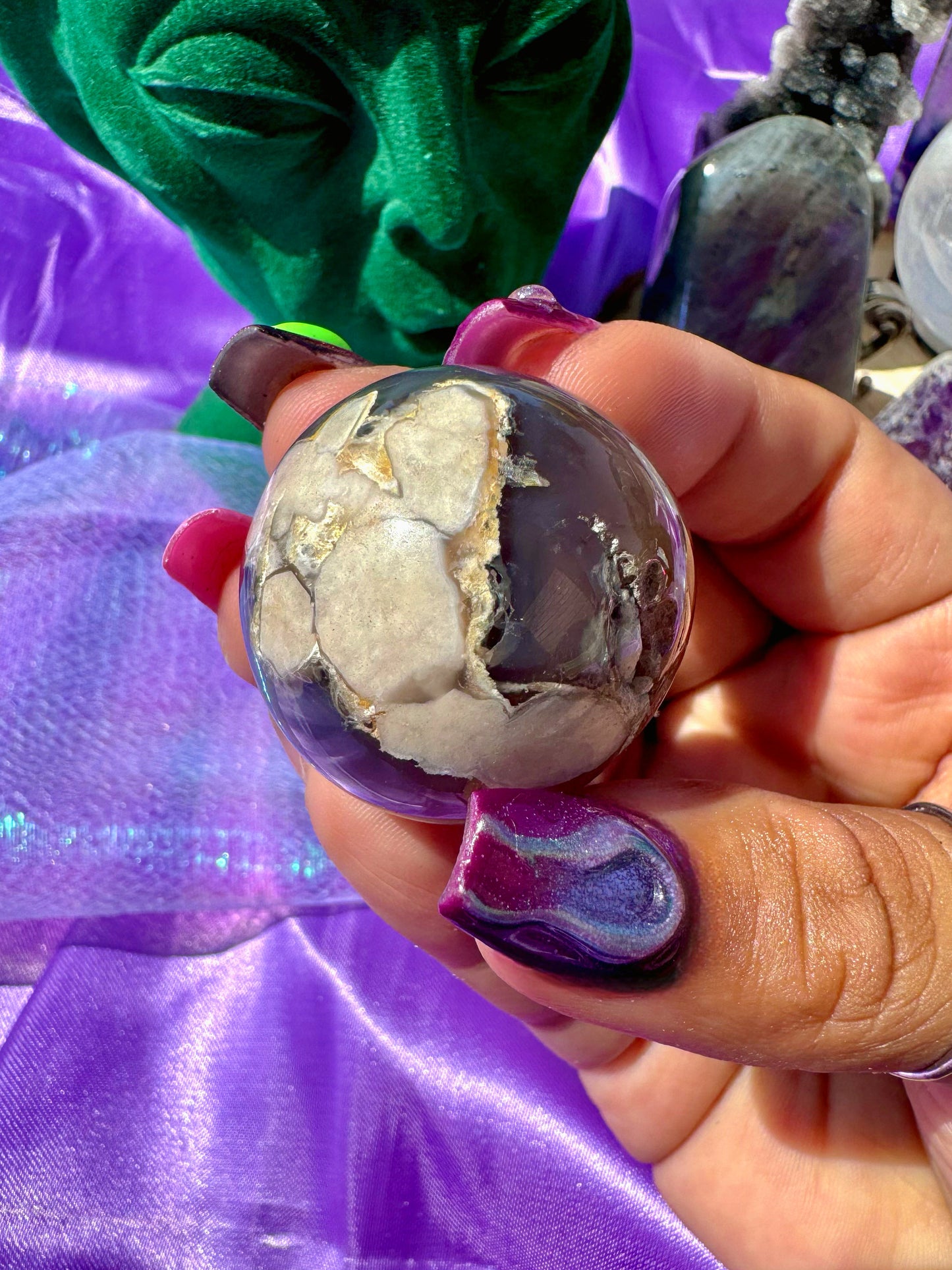 Black Flower Agate Spheres *YOU CHOOSE*