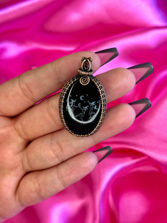 coven ~ obsidian & pink tourmaline