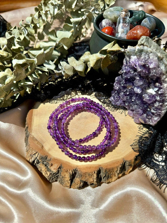 Amethyst Stretchy Bracelet ~ 4mm