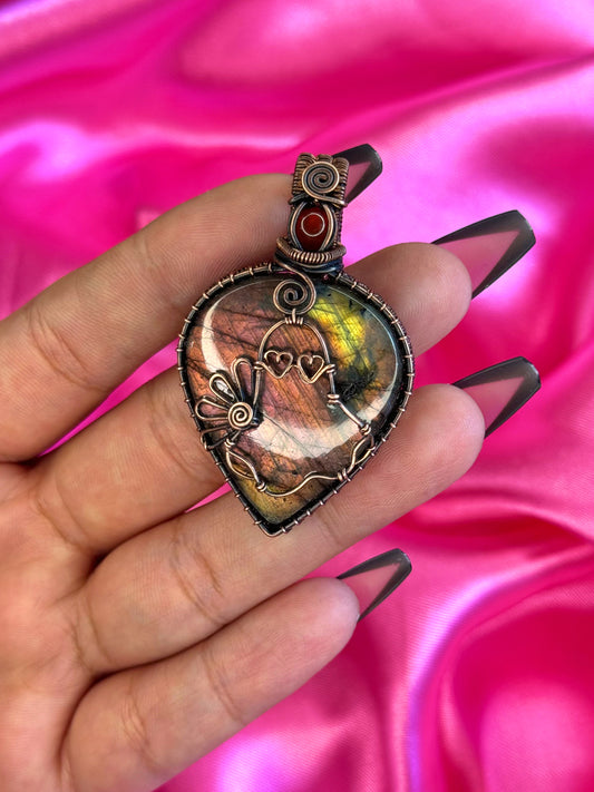 groovy ghoul ~ labradorite & carnelian