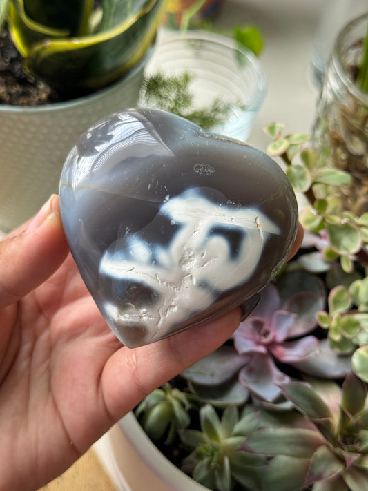 Orca Agate CHONKY Heart