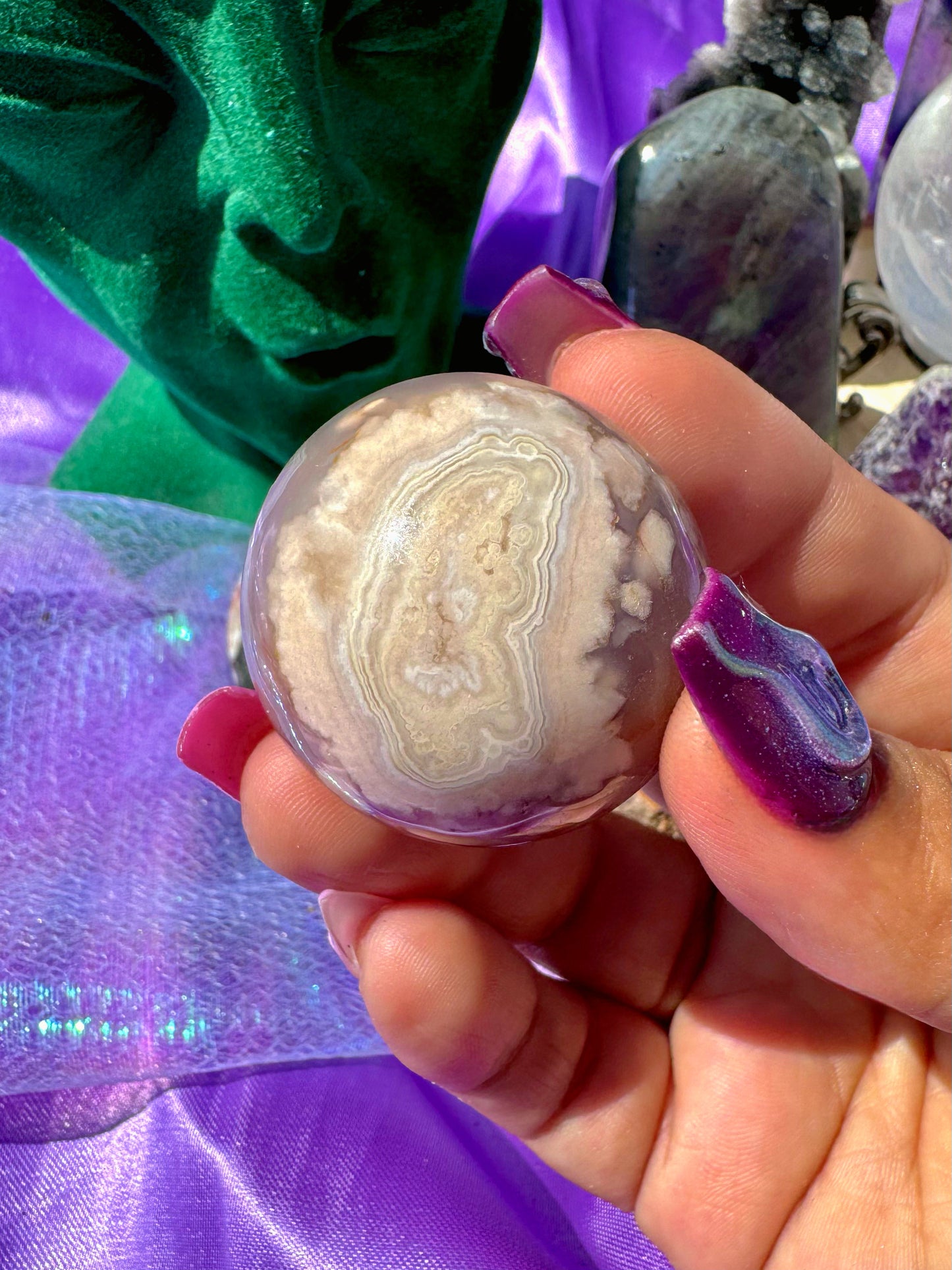 Black Flower Agate Spheres *YOU CHOOSE*