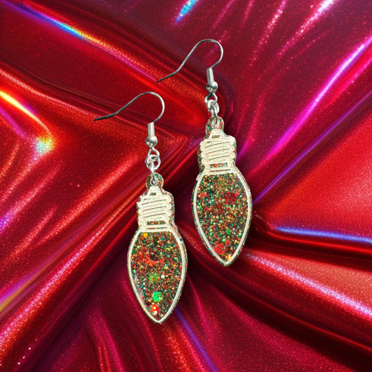 Sparkly Red/Green Earrings