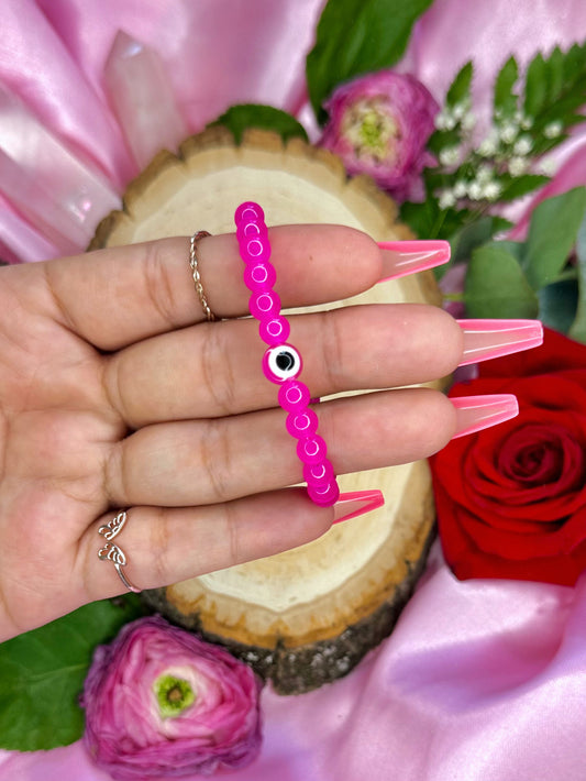 Hot Pink Ojo Bracelet ~ ADJUSTABLE
