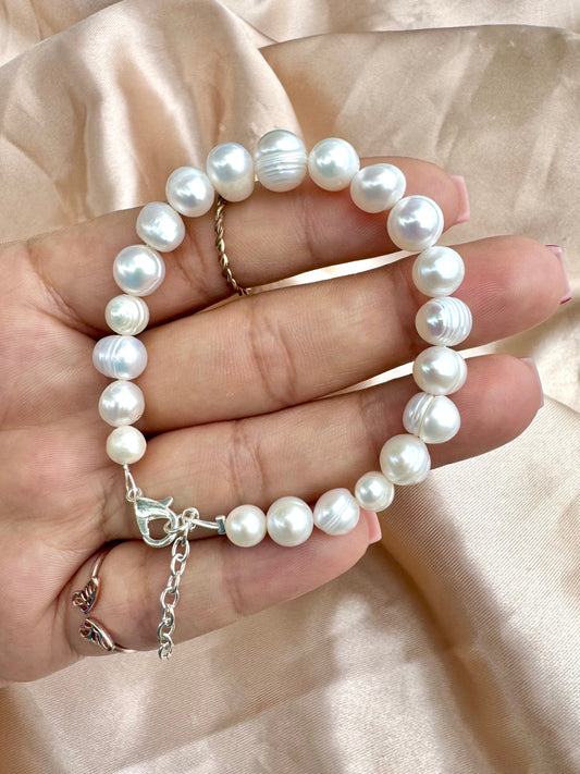 Freshwater Pearl Bracelet ~ Silver