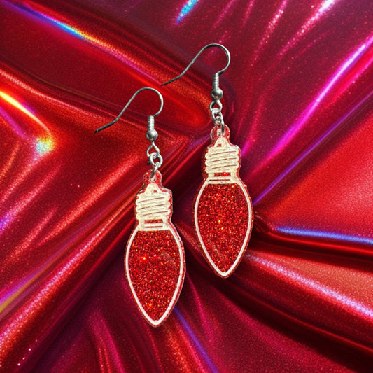 Sparkly Red Earrings