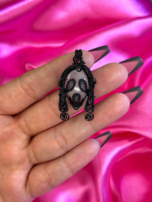 ghostface ~ rose quartz & garnet