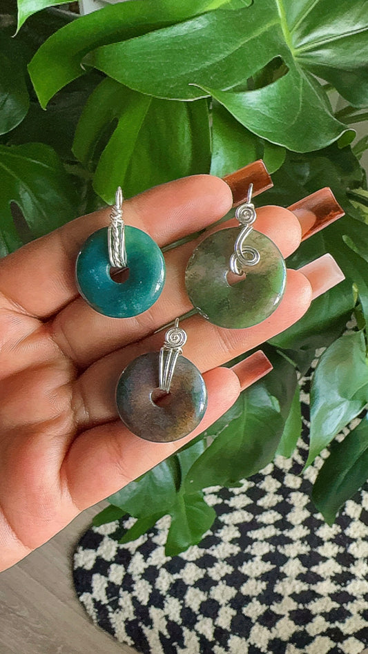 Moss Agate Fidget Pendant