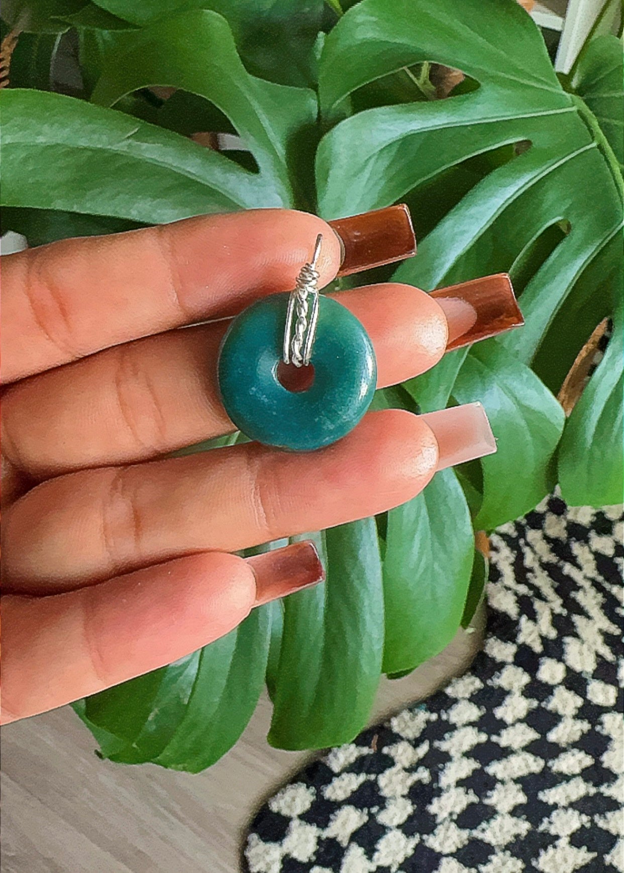 Moss Agate Fidget Pendant