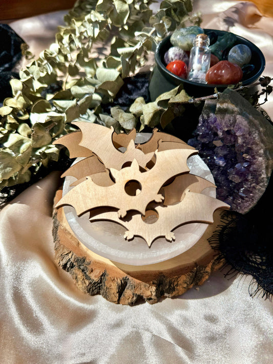 Wooden Bat Sphere Holder/Stand